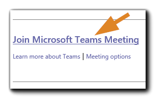 Screenshot: Join Microsoft Teams Meeting link from your Outlook calendar.