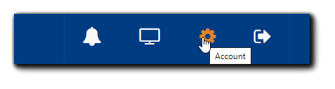 Screenshot: Account access gear icon.