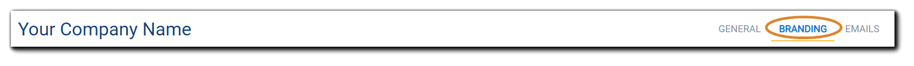 Screenshot: Top navigation in Portal Configuration area with "Branding" circled.