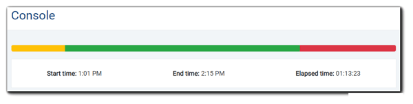 Screenshot: Stream indicator and event start, end, and elapsed time.