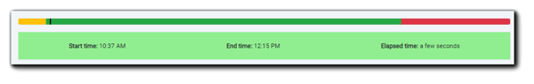 Screenshot: Stream indicator with timing section in green, indicating the event is live.