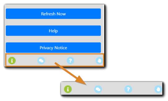 Screenshot: Attendee engagement tools - info, messages, files, polls, hand raise.