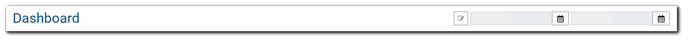 Screenshot: Top of Portal Dashboard with date range fields and plus dropdown menu.