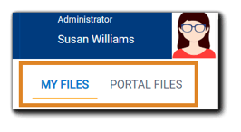 Screenshot: Upper right corner displaying 'My File' and 'Portal Files' links.