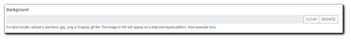 Screenshot: Background image field.