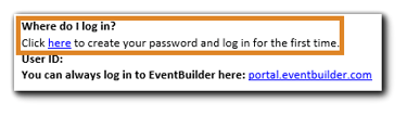 Screenshot: Create Password link from Welcome Email.