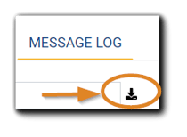 Screenshot: Message Log's download icon (highlighted).