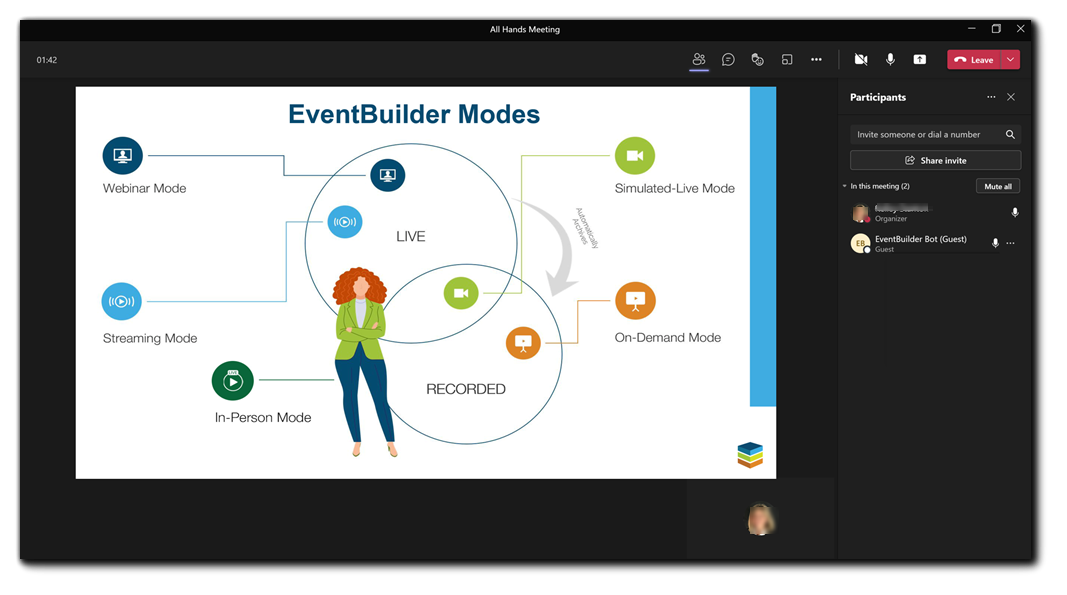 Screenshot: Teams desktop share for PowerPoint presentations.