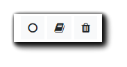 Screenshot: Three action icons for Templates: Radio button, Book icon, and Trash icon.