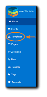 Screenshot: Dashboard navigation panel with Templates option highlighted.