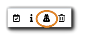 Screenshot: Registrant Management icons with Redact Registrant icon highlighted.